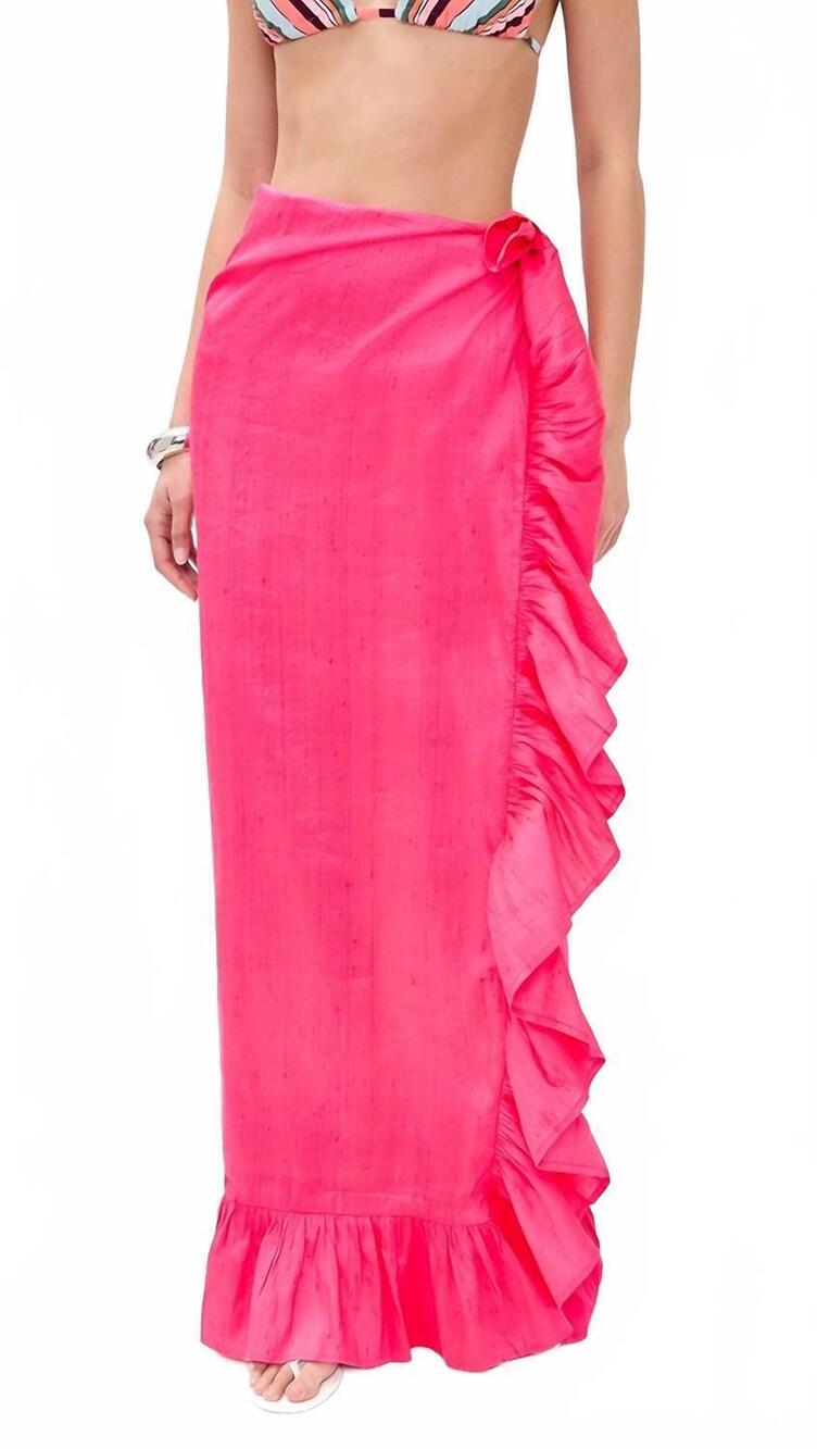 NEW CONIGLIO ruffle power pareo in wild strawberry